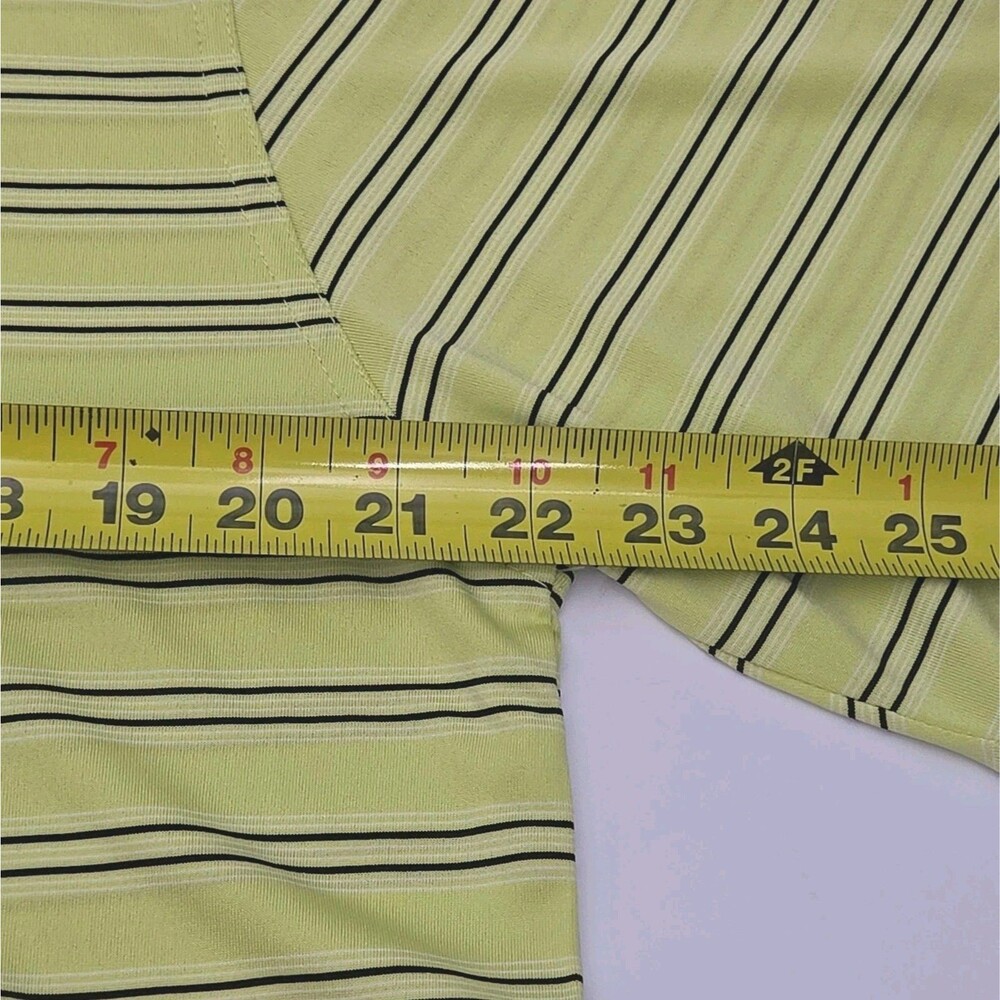Greg Norman Polo Shirt Golf Play Dry Yellow Black Stripe Men Sz Medium NEW - Picture 11 of 13